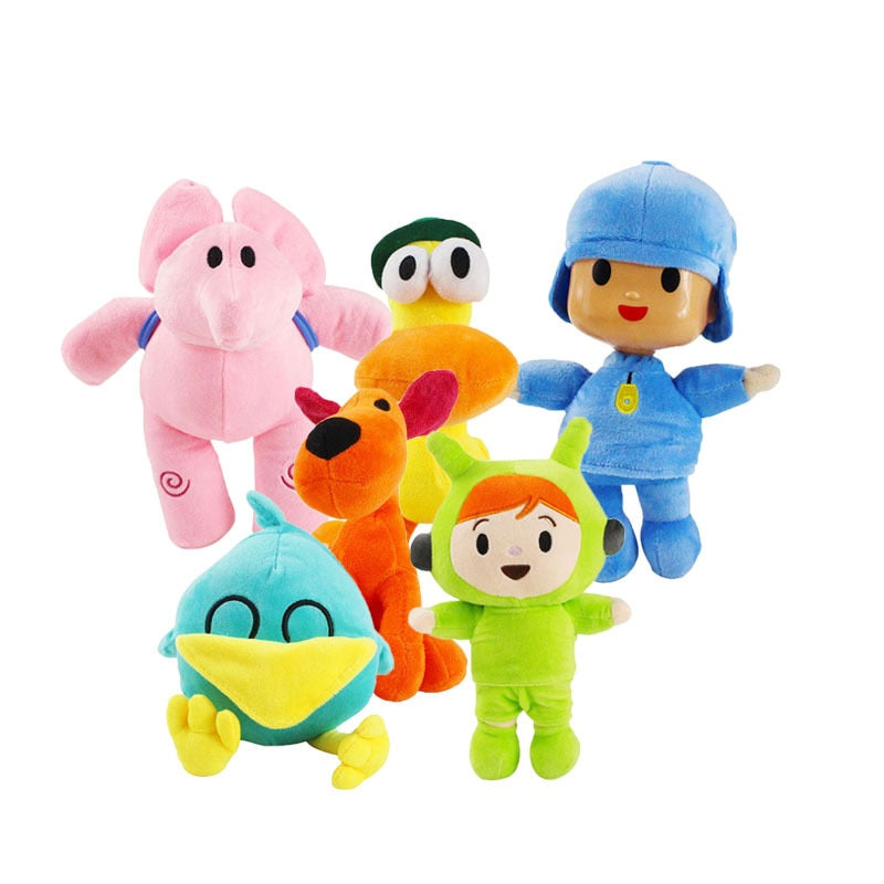 2021 New Plush 6Pcs Doll Toy Little P Youyou Pocoyo Plush Barto Duck Puppy Lula Ellie Elephant Doll Plush Toy Room Decoration